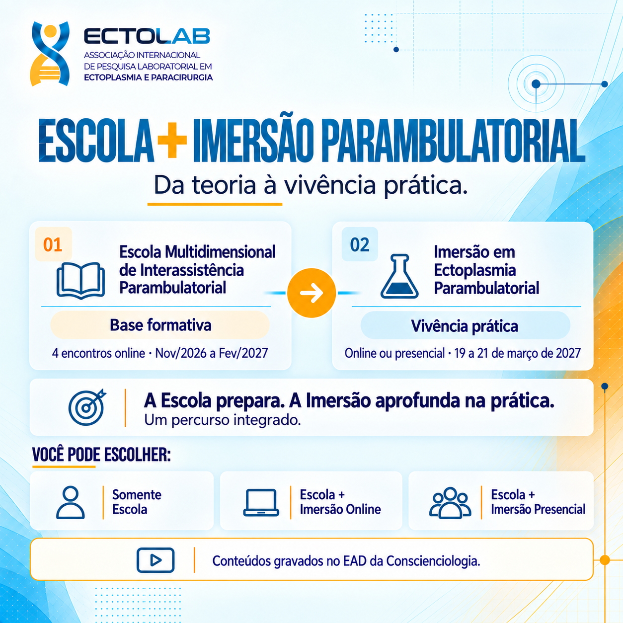 Escola Multidimensional de Interassistência Parambulatorial — curso online com o professor Hernande Leite. Aulas em 15/11 e 13/12 de 2026, 17/01 e 21/02 de 2027.